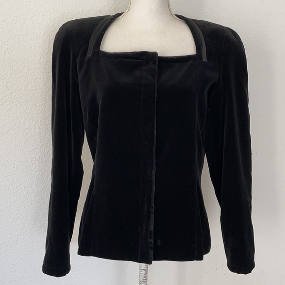 Vintage Gianni Versace Black Velvet Jacket - Picture 3 of 13